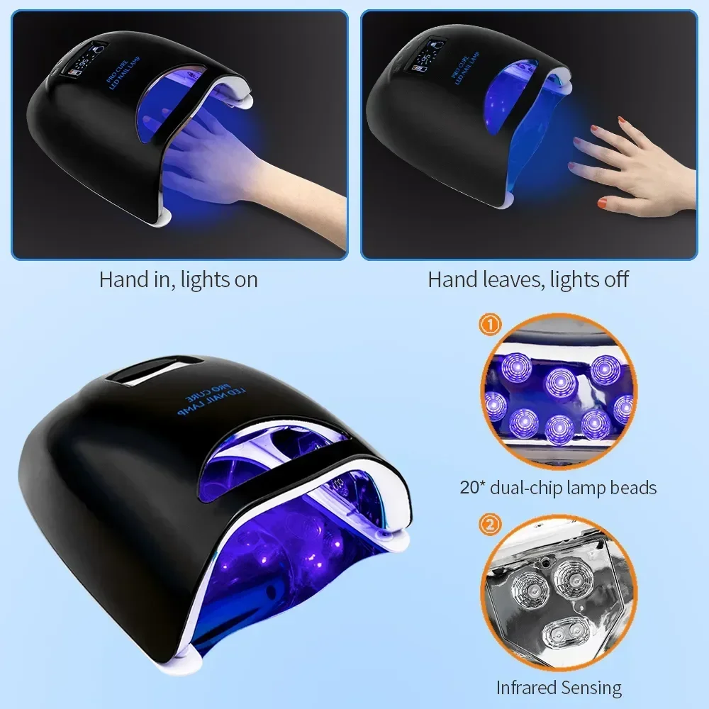 Nail Dryer LED Nail Lamp UV Lamp for Curing All Gel Nail Polish Manicure Professional Portable Wireless Nail Art Light