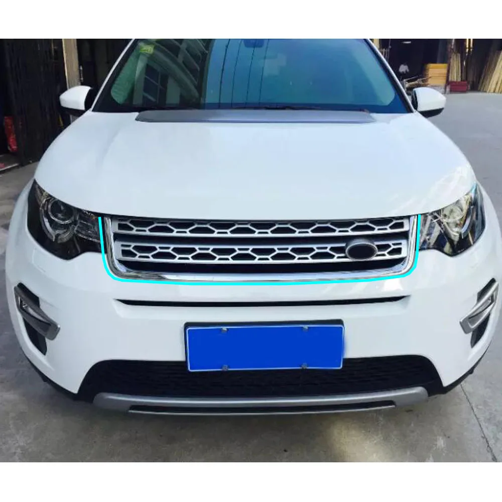 Car Protect Detector ABS Trim For Land Rover Discovery Sport 2015 2016 2017 2018 2019 Front Up Head Grid Grill Grille Panel 1pcs