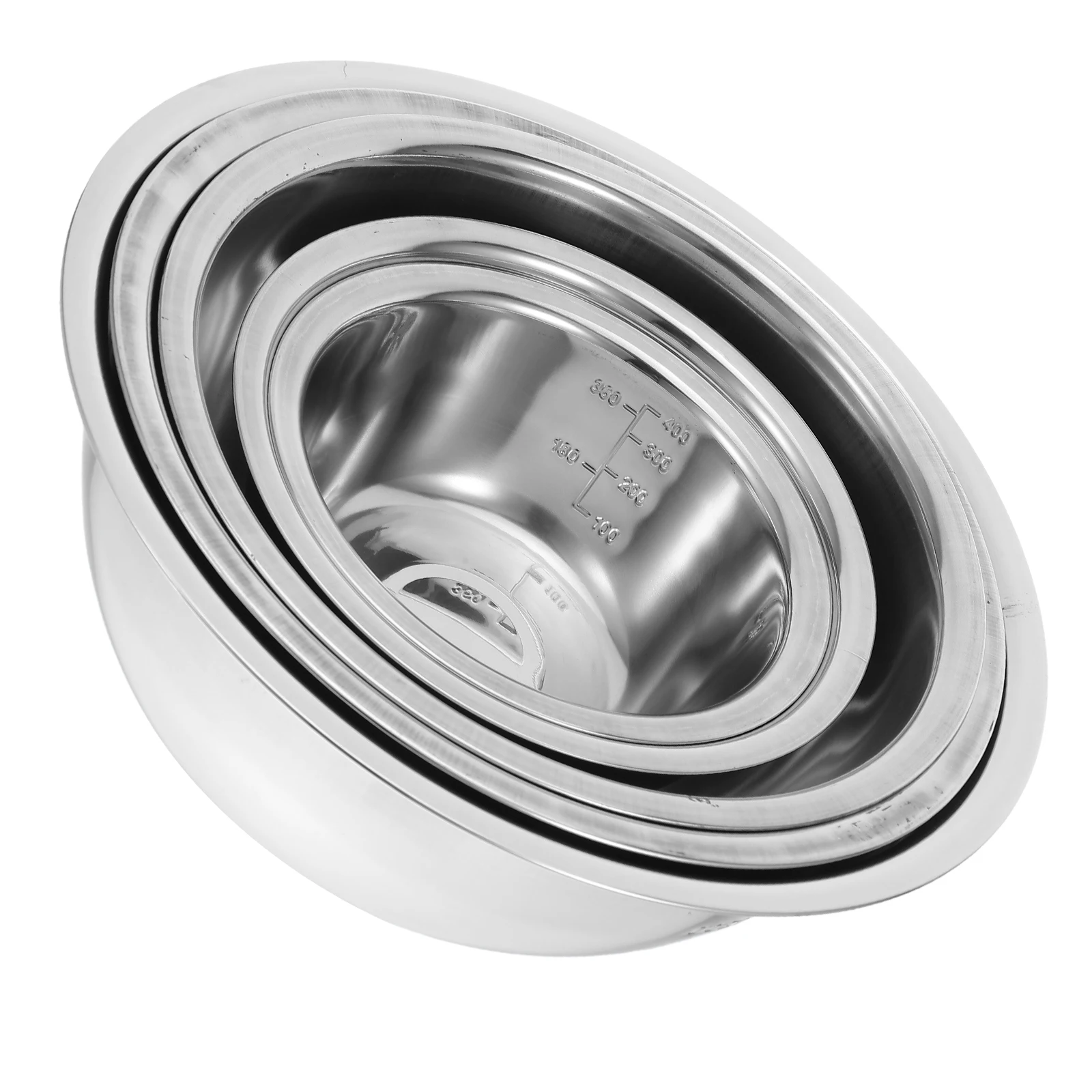 

5pcs Stainless Steel Bowls Set Mixing Serving Salad Fruit Washing Bowl Kitchen Home Cooking Baking Soup Cereal Prep Nesting