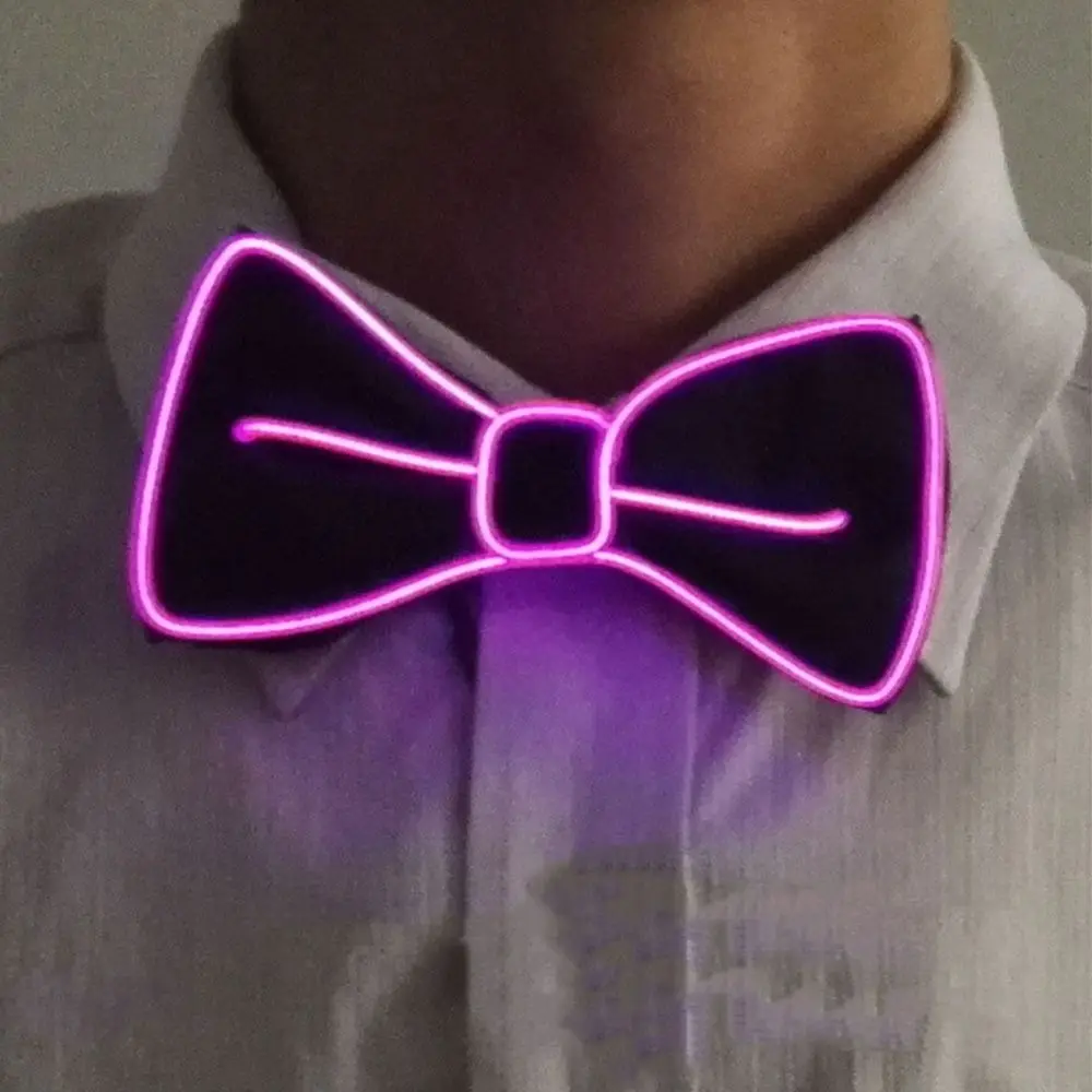 Bar Music Festival Costume For Women Strap Clip Luminous Bow Tie Tie Suspenders Set LED Suspenders Clips Hanging Pants Clip