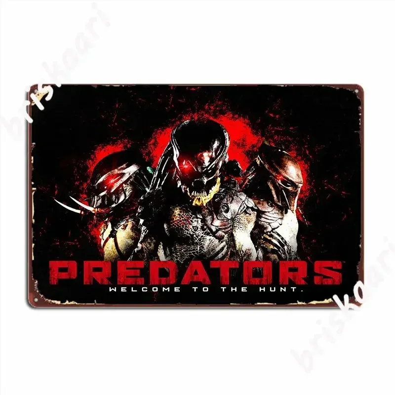 Predators Welcome To The Hunt Metal Sign Cinema Garage Designing Garage Club Wall Decor Tin Sign Poster