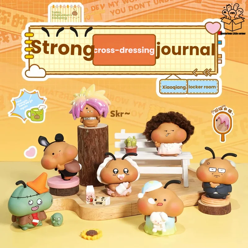 Original Qiangqiang Disguise Diary Blind Box Cartoon-Kakerlaken-Figur Kreativer Scherz Desktop-Dekoration Geburtstagsgeschenk für Erwachsene