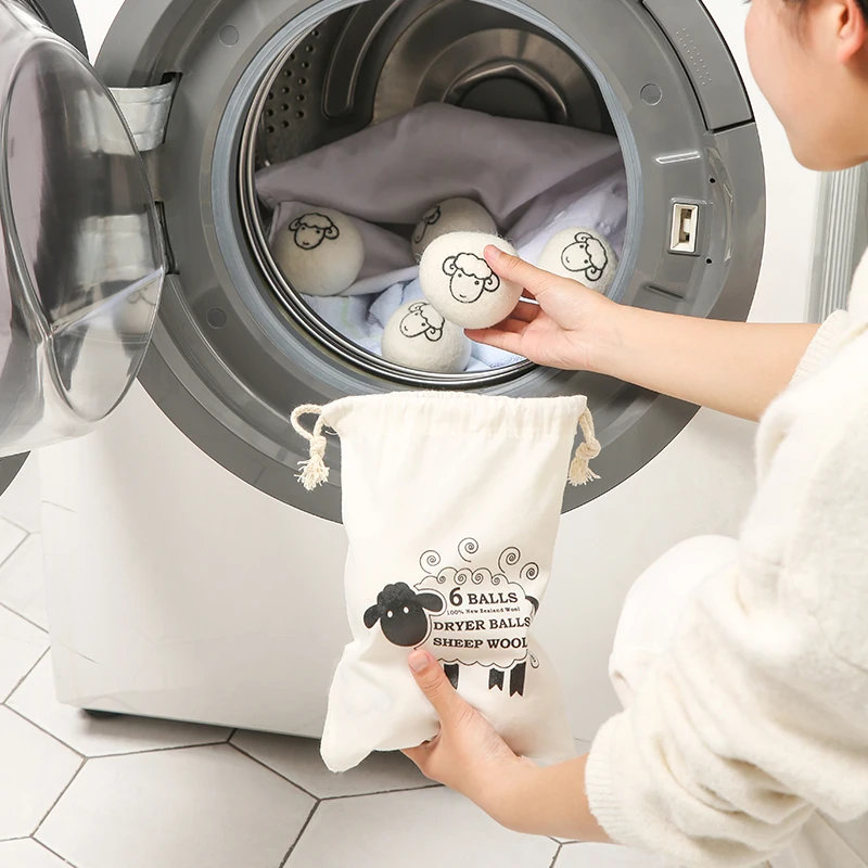 Wool Dryer Balls - Natural Fabric Softener, Reusable, Reduces Clothing Wrinkles and Saves Drying Time, Better Alternative to Pla