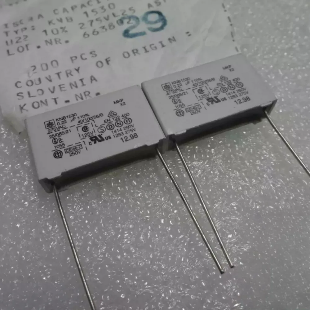 5pcs/lot KNB1530 MKP 0.22uf 275vAC 220nf u22 224 K 10% X2 Brand New 22.5mm polypropylene film capacitor