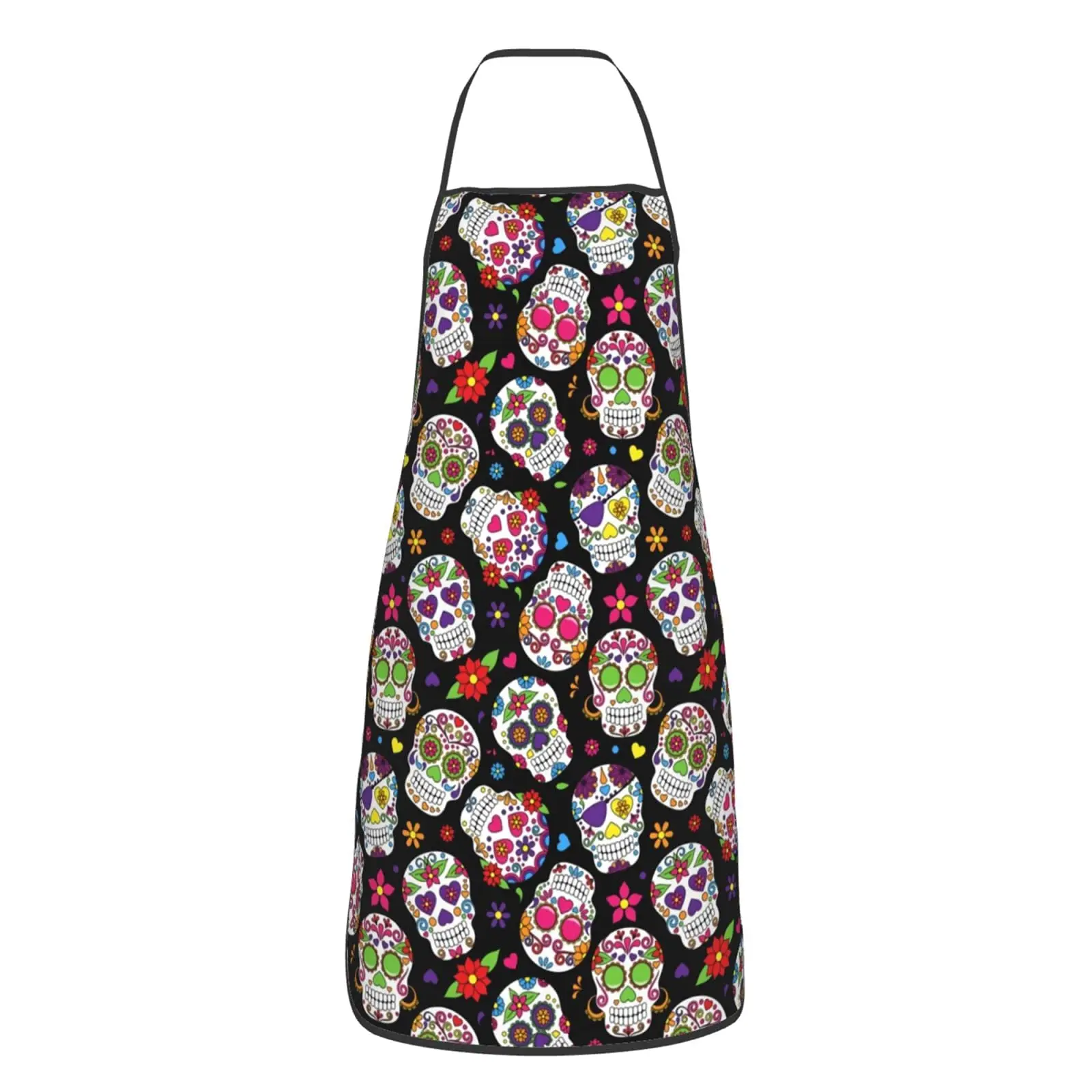 Dead Sugar Skull Apron Men's Adjustable Waterproof Apron Women's Kitchen Cooking Baking Waterproof Apron