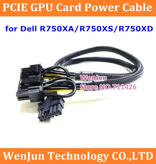 High Quality 12pin to Dual 8pin(6+2) Power Supply Cable for R750XA R750XS R750XD R750XD Server and GPU Card 2080TI RTX3080 3090