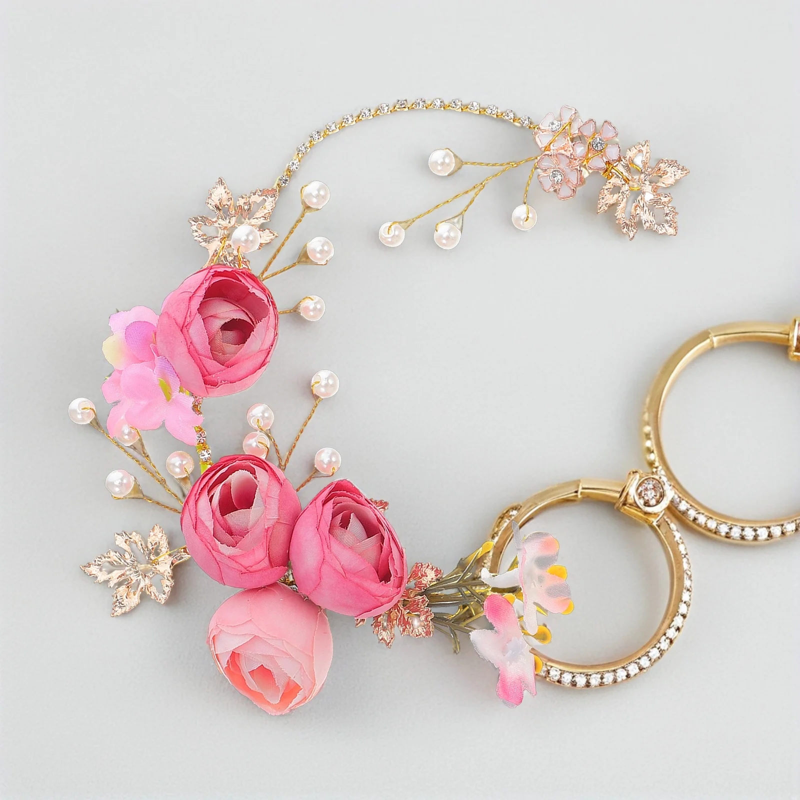 

4 Pcs Wedding Hairpin Elegant Rose Flower Clips Bridal Accessories U-shaped Barrettes Durable Material Handmade Flowers