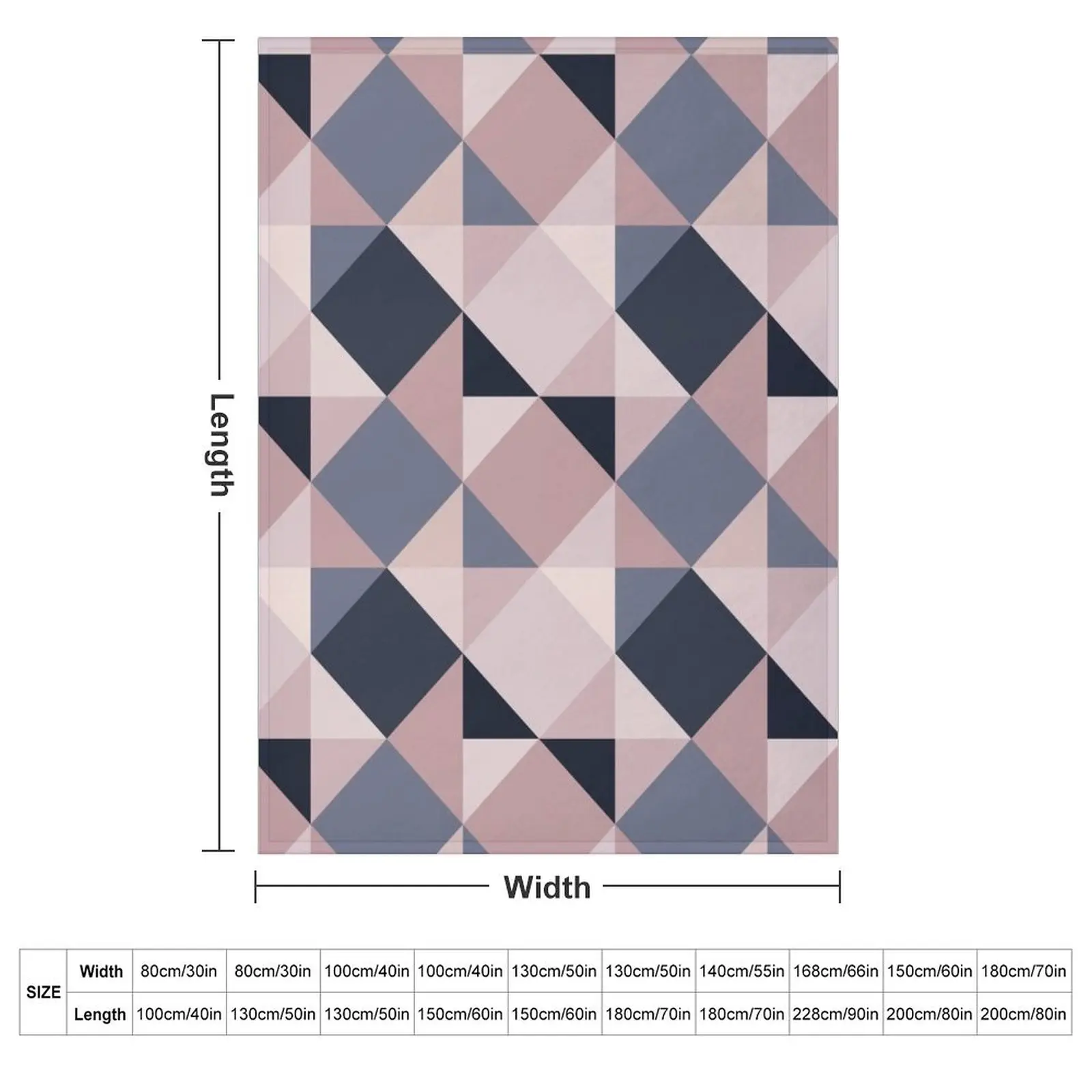 Pink and Navy Mosaic Throw Blanket Luxury St Luxury Brand Shaggy Summer Beddings Furry Loose Blankets