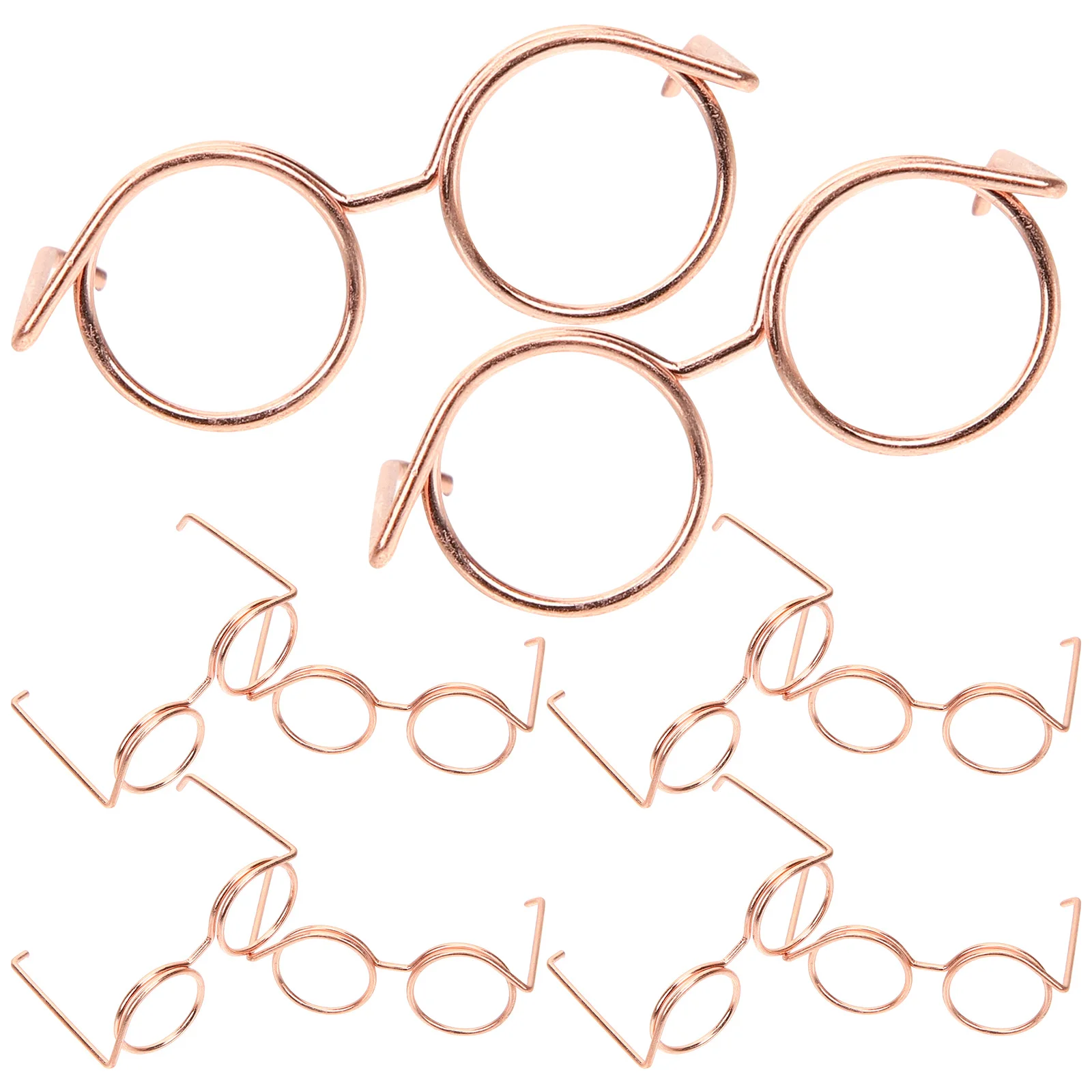 10 Pcs Miniature Metal Glasses Baby Girls Toys Accessories Clothes Dress up