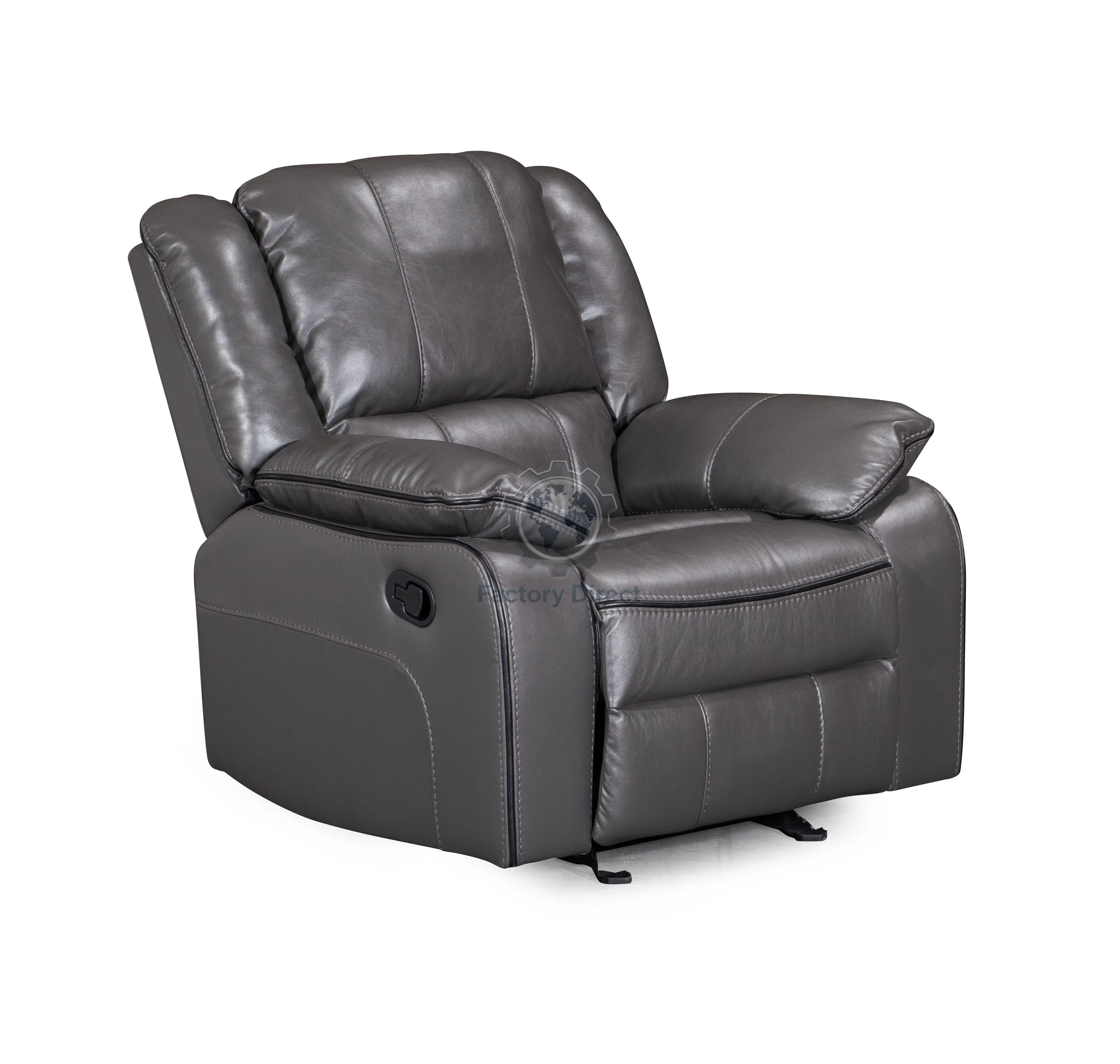 

Modern 1-Seater Manual Motion Recliner Sofa Extendable Glider Chair with Wood Frame Synthetic Leather Upholstery for Living Room