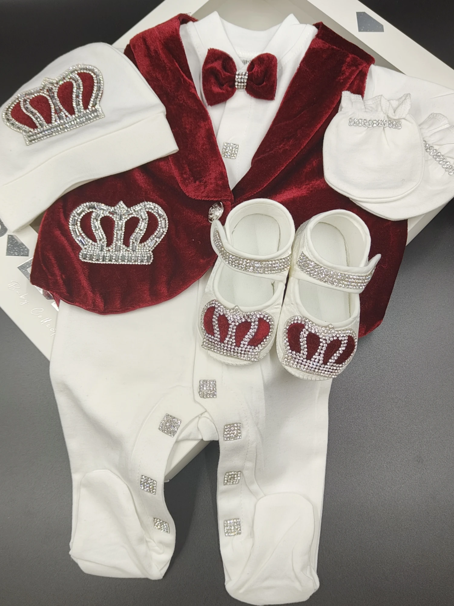 Baby Boy Formal Wedding Suit Toddler 0-1y Outfit Kids Vest Blazer Gentleman Clothes Long Sleeve Layette Outfit