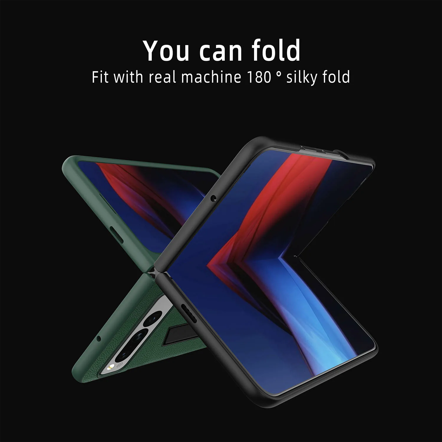 For Google Pixel Fold Case Leather Plain with Bracket Ultra-Thin Hard Cover Matte Protection Shockproof  Pixel Fold  Accessories