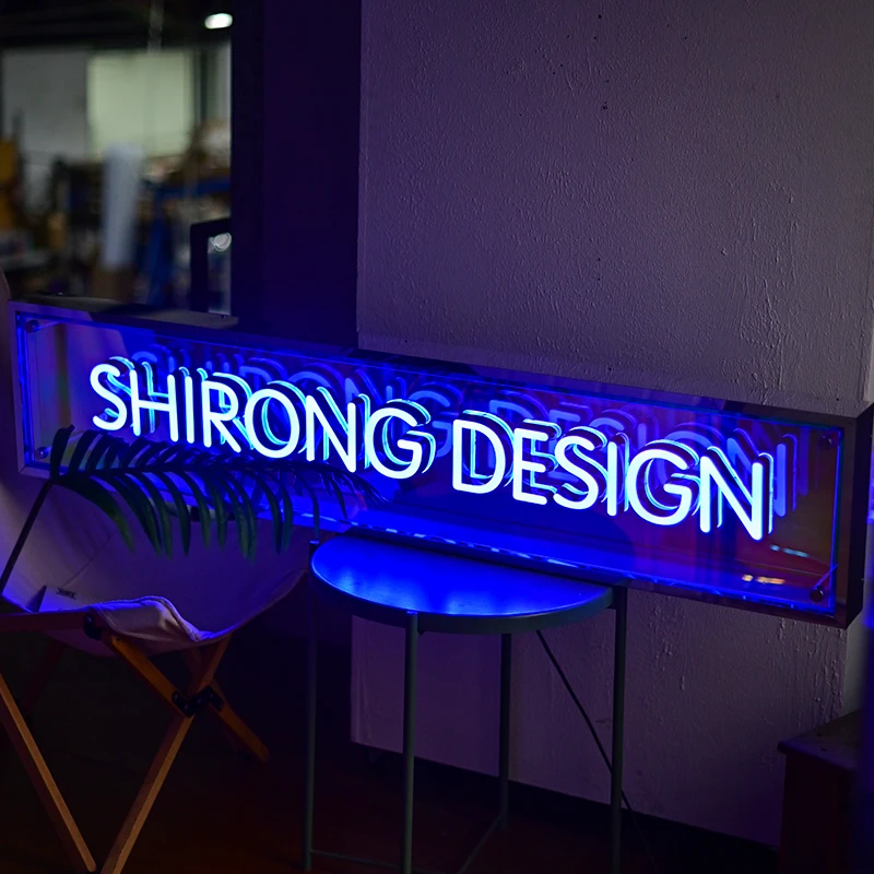 

Customized Indoor Slender Lightbox, Colorful Thousand Layer Abyssal Mirror, LED Illuminated Advertising logo for Clothing Stores