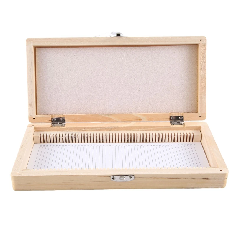 กล่องเก็บสไลด์ไม้ขนาด50สไลด์กล่องสไลด์กล้องจุลทรรศน์ติดตั้งง่ายใช้งานง่าย