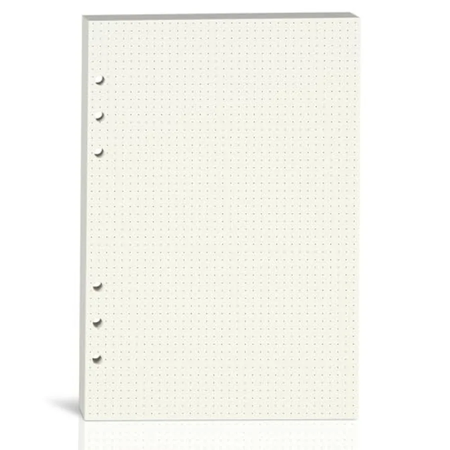 A5 Dot Grid Paper, 100GSM Thick, 6-Hole Punched, A5 Dotted Paper Refill for Planner/Binders/Organizer, 80 Sheets 160 Pages,8.25