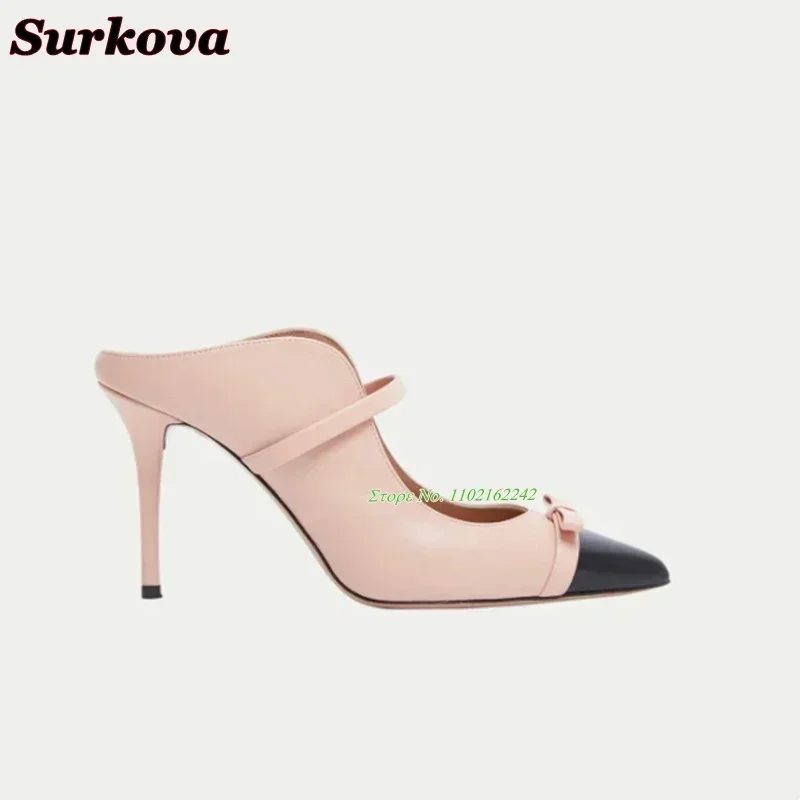 

Spring New Suede Red Mules Pointed Toe Stiletto Shallow Mouth Pumps Fashion Party Banquet Dress Pumps Dress Luxury High Heels