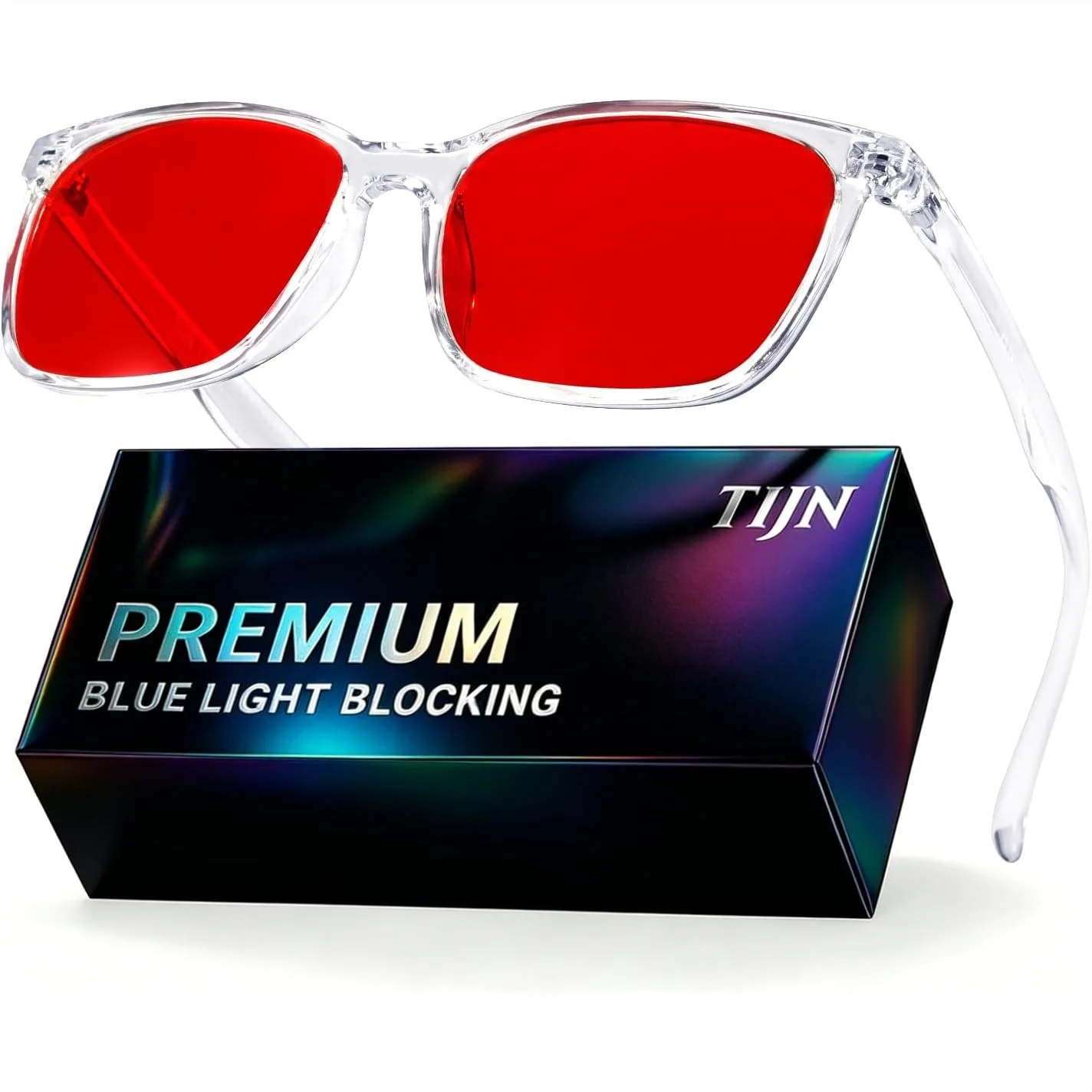 

Sleep Glasses for Computer Gaming with Red Lens Reduce Eyestrain TR90 Frame
