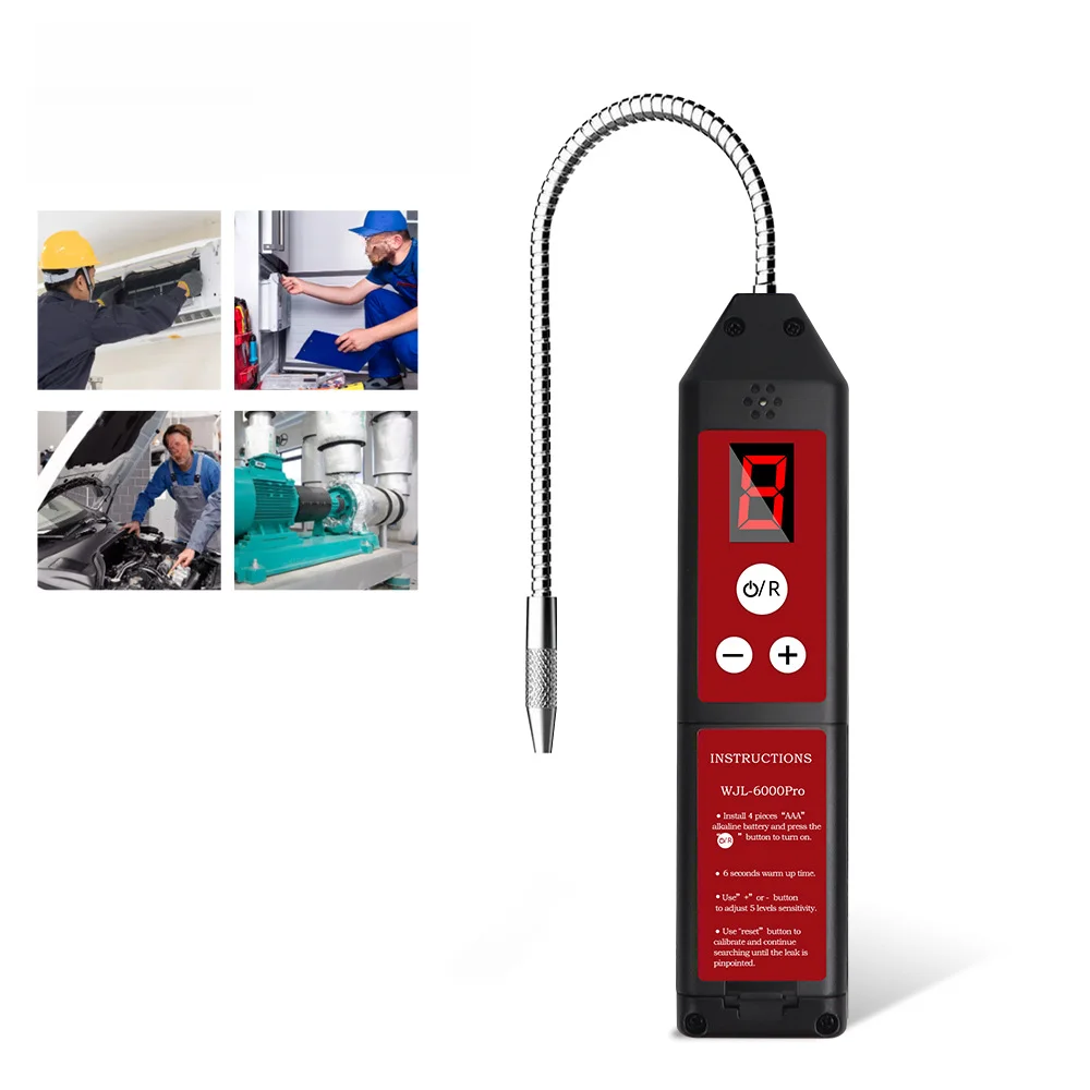 WJL-6000pro Halogen Leak Detection Tool for Automotive Air Conditioning and HVAC Systems with Visual and Sound Indicators