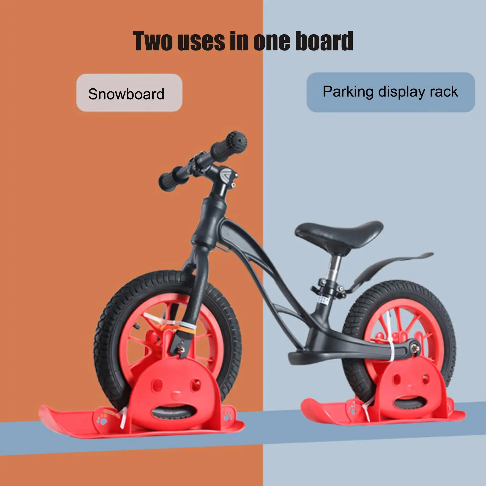 Ciclismo Snow Ski 1 paio per bambini senza pedale allenamento bici sci slitta parti di ricambio antiscivolo per equitazione camminatore avventura all'aria aperta
