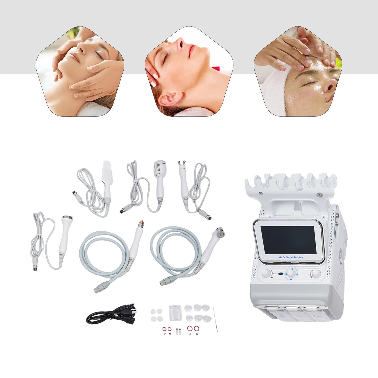 6-in-1 Hydrogen Oxygen Small Bubble Beauty Multifunction skin care Device Dermabrasion Rejuvenation Home Beauty ultrasonic