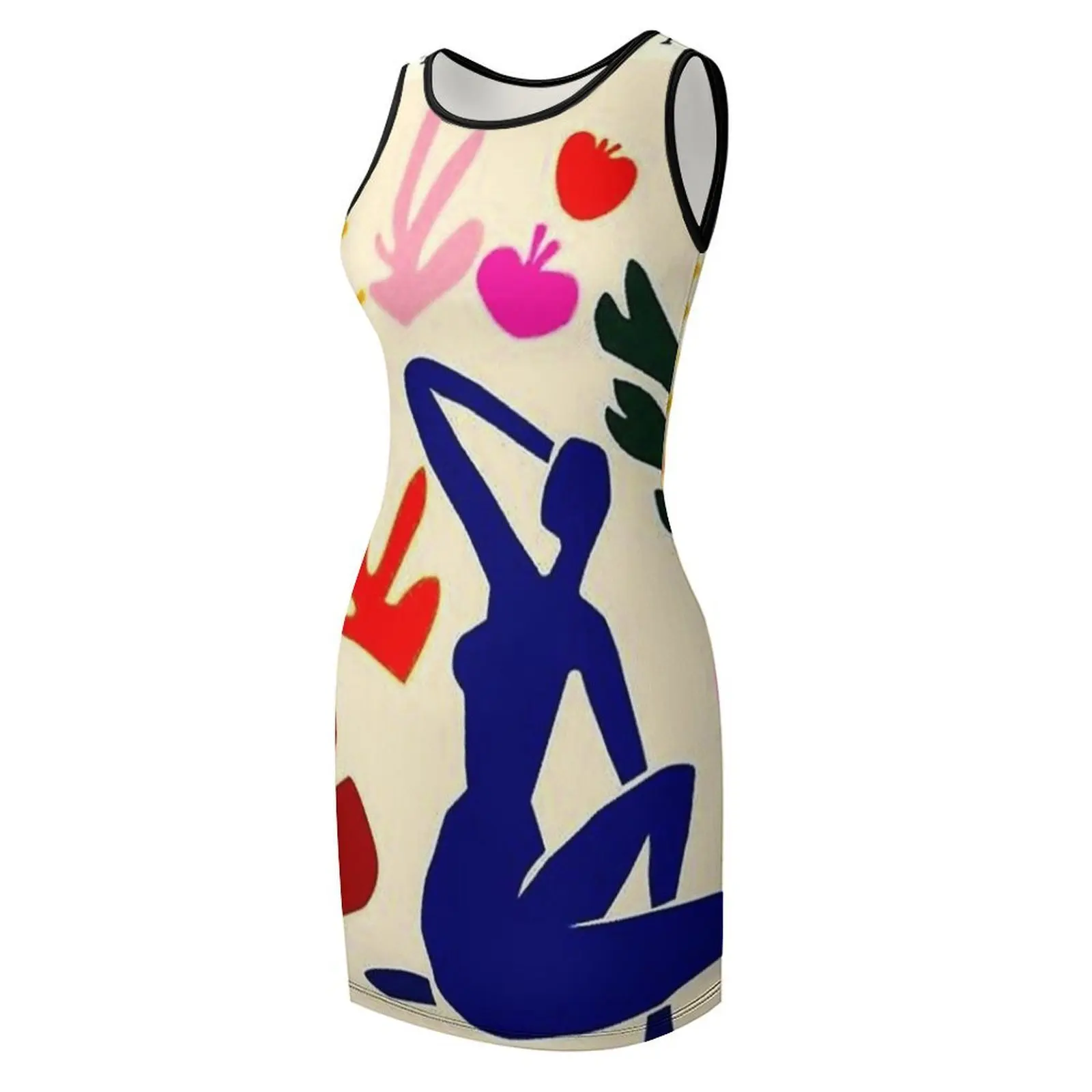 Grand Palais Vintage Matisse The Cut Outs Ausstellung Werbung minimalistisches ärmelloses Sommerkleid Kleid Damen Sommer