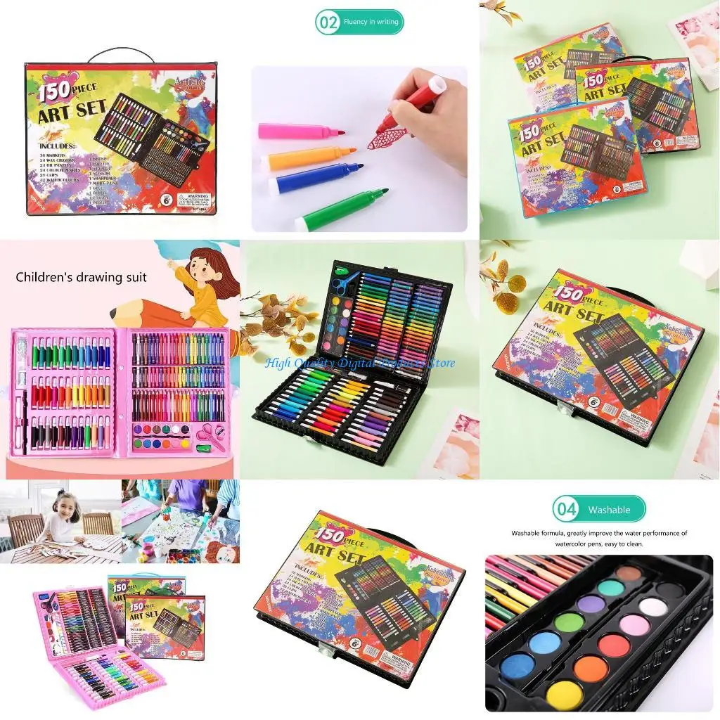 

U2JE Painting Set Art Gifts Box Art and Crafts with Pencils, Watercolor Pens