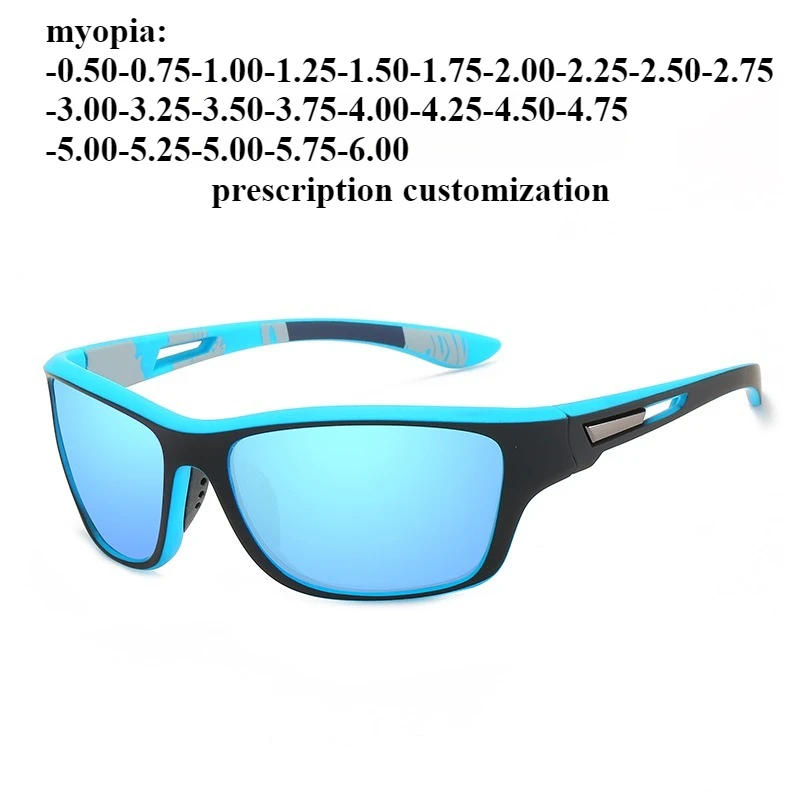 

63-16 Sports sunglasses Men's polarized colorful film glasses Cycling glasses Customized myopia - 1.00-1