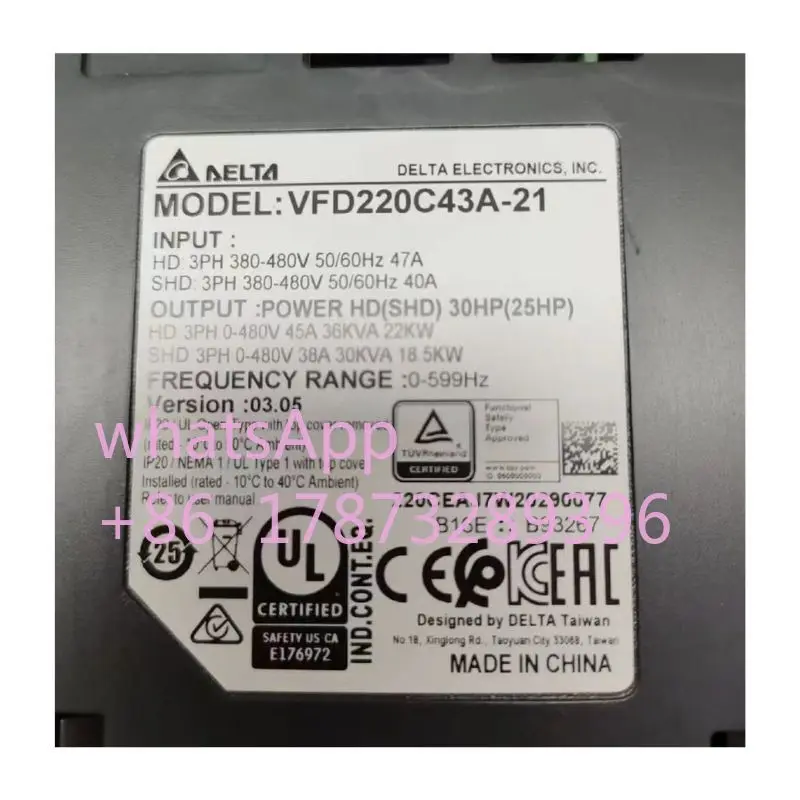 Gebrauchter Wechselrichter VFD220C43A-21, OK getestet