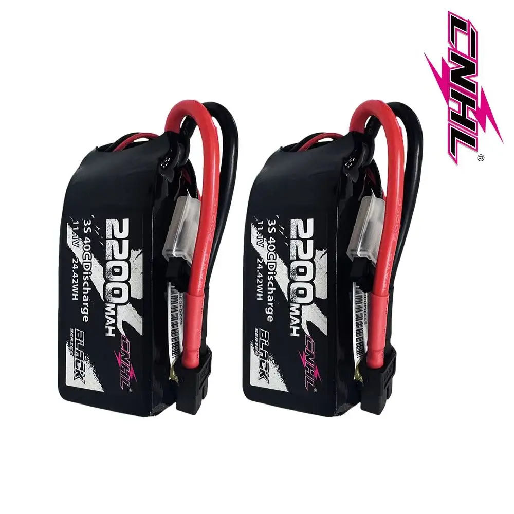 CNHL 3S Lipo Battery 40C 2200mAh 11.1v Shorty with XT60 Plug for RC Car Drone Aircraft Quadcopter FPV Plane 2PACKS