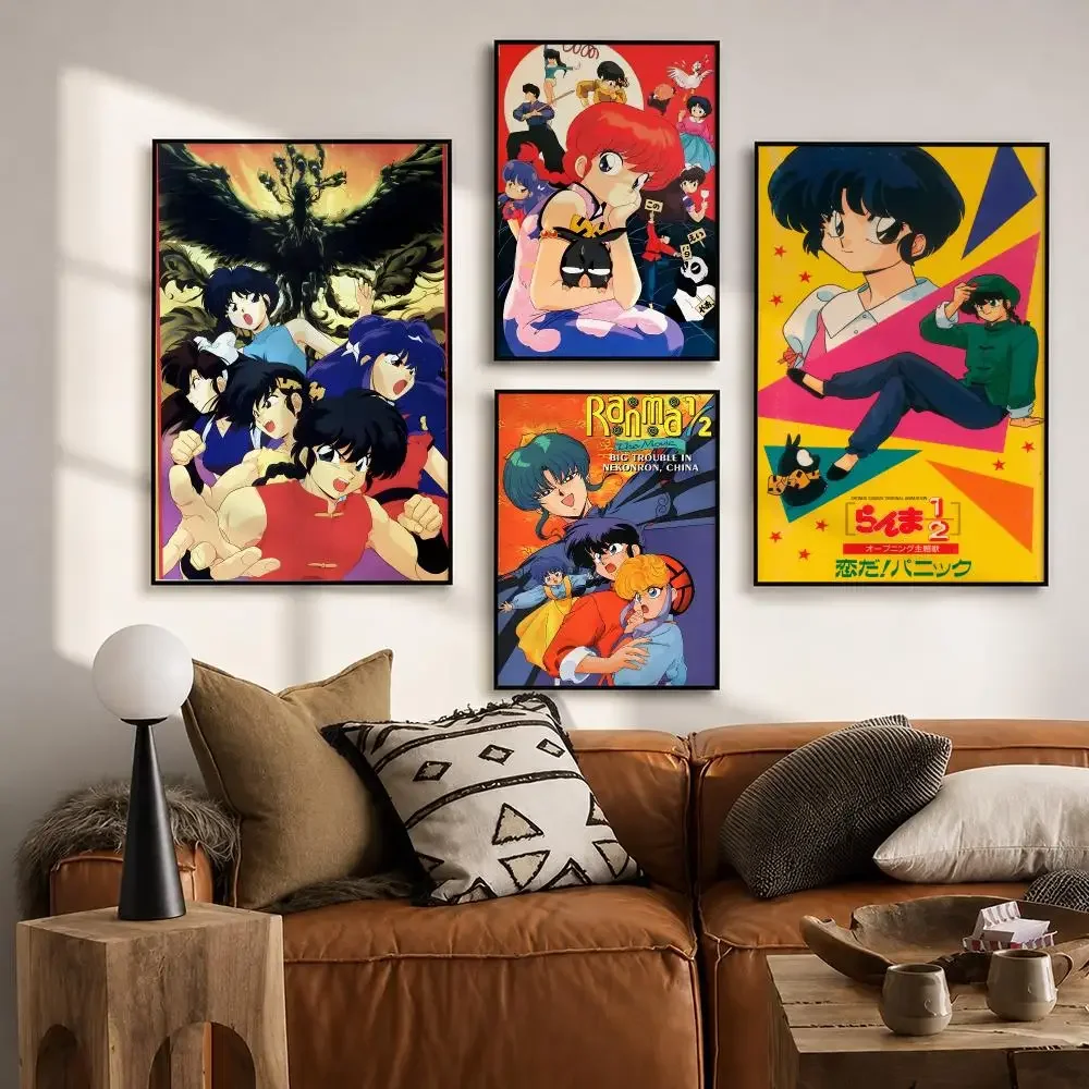 Manga Anime Ranma 1/2 TV Poster HD poster wall art self-stick no-residue for home cafe office great gift