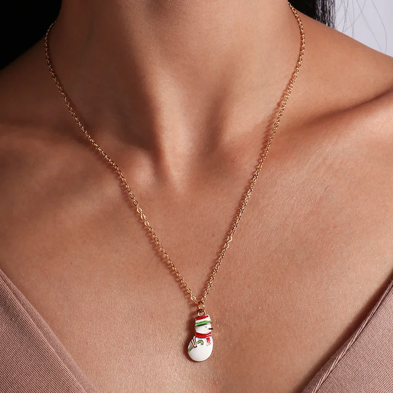 Mode Weihnachten Halsketten Emaille Santa Claus Baum Glocken Anhänger Halskette für Frauen Mädchen Weihnachten Party Urlaub Schmuck Geschenke – Detail 34