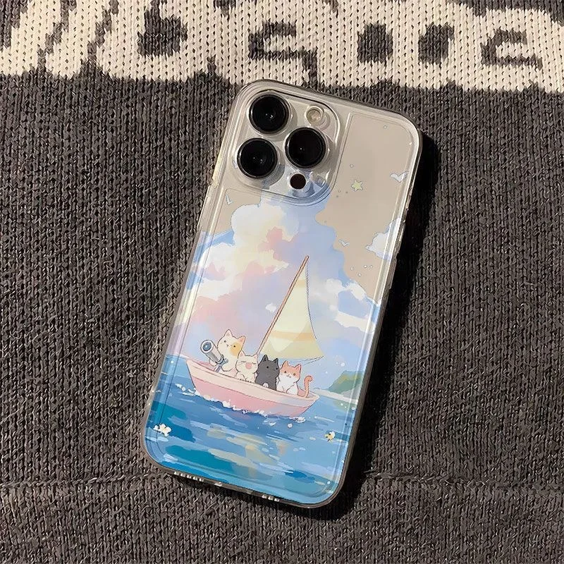 

Чехол для телефона с милым мультяшным котом для iphone 17 pro max 16 15 plus 14 13 11, защита камеры, противоударный силиконовый чехол для iphone 12p