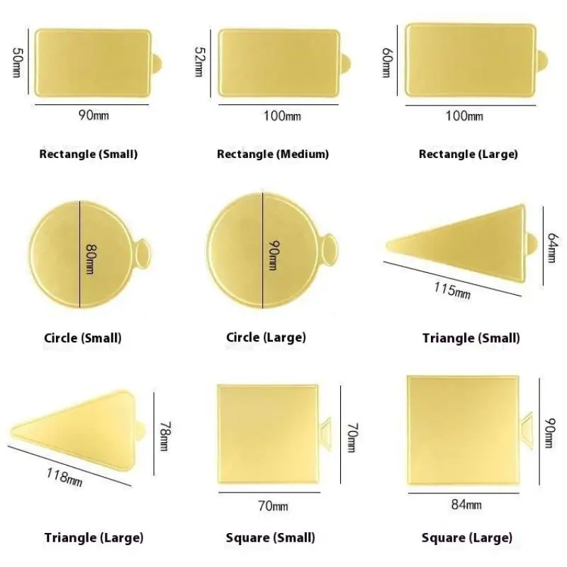 New 100pcs/set Golden Mousse Mat Bottom Foam Cake Base Boards Paper Board Shape Dessert Tray Christmas Cake Decoration Tools - view 6