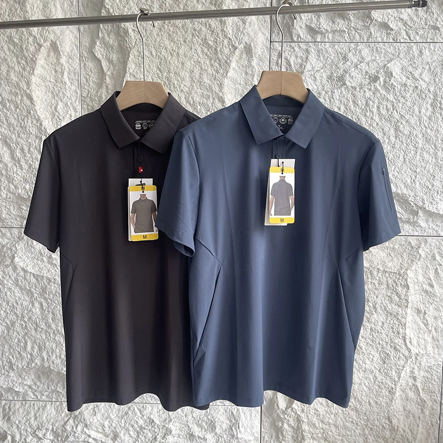High Elasticity Short Sleeve  Shirt Men's Outdoor Sports Sunscreen Cooling Sensation Summer Commute Function Nylon Fabric