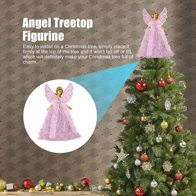 Angels Christmas Tree Topper Star Angel Treetop With Luxury Dress Christmas Angel Doll Standing Angel Christmas Tree Topper Star