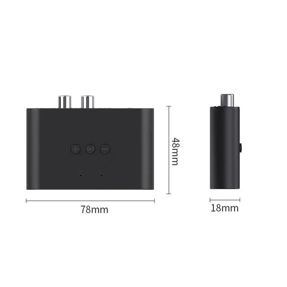 Portable Plastic Bluetooth Audio Receiver RCA Jack 3.5mm AUX Wireless Adapter Bluetooth 5.3 with Mic Stereo Music Adapter
