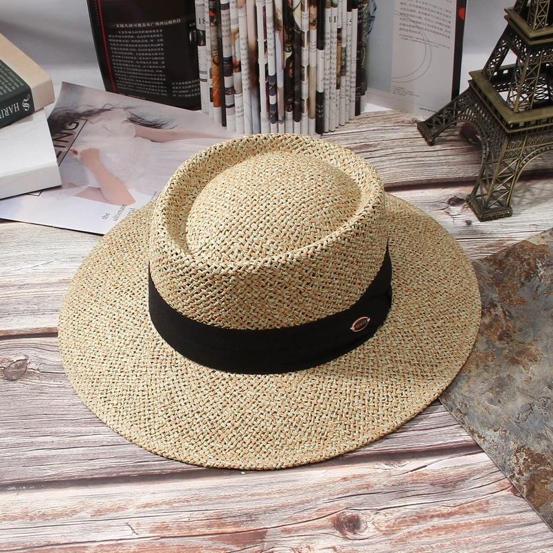 

GEMVIE New Summer Straw Hat Fashion Spring Wide Brim Paper Summer Hat for Women Straw Hat Panama Cap Sun Hat for Women