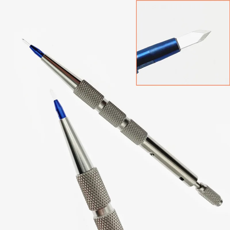 

1Set Hair Transplant Pen Sapphire Hair Transplant Blade Stainless Steel Handle Hair Eyebrows Beard Follicle Planting Tool