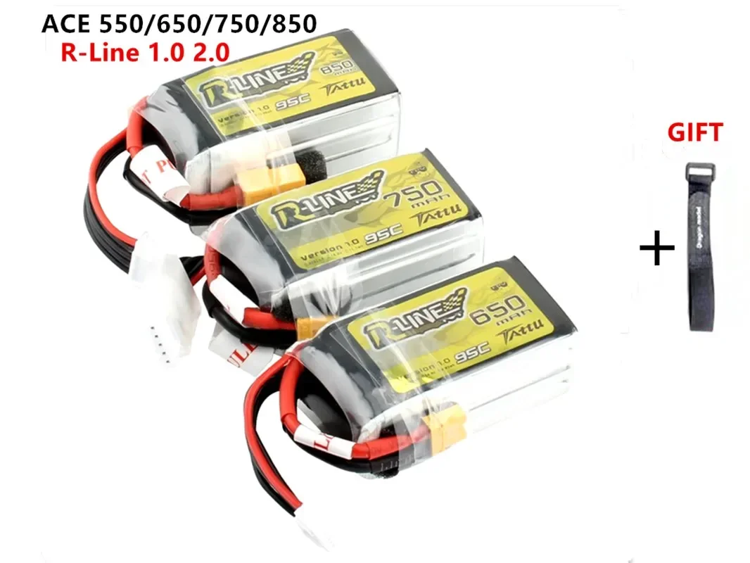 Ace Tattu 550/650/750/850MAH R-Line 1.0 2.0 LiPo Rechargeable Battery 550/650/750/850MAH95C 3S 4S 6S for RC FPV Racing