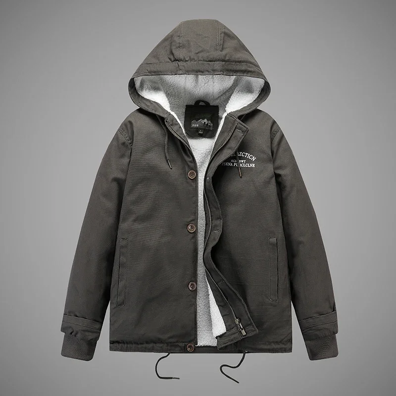 TPJB-Parkas de lã grossa impermeáveis para homens, casaco quente, casaco com capuz, chapéu casual, jet ski ao ar livre, neve, inverno, novo