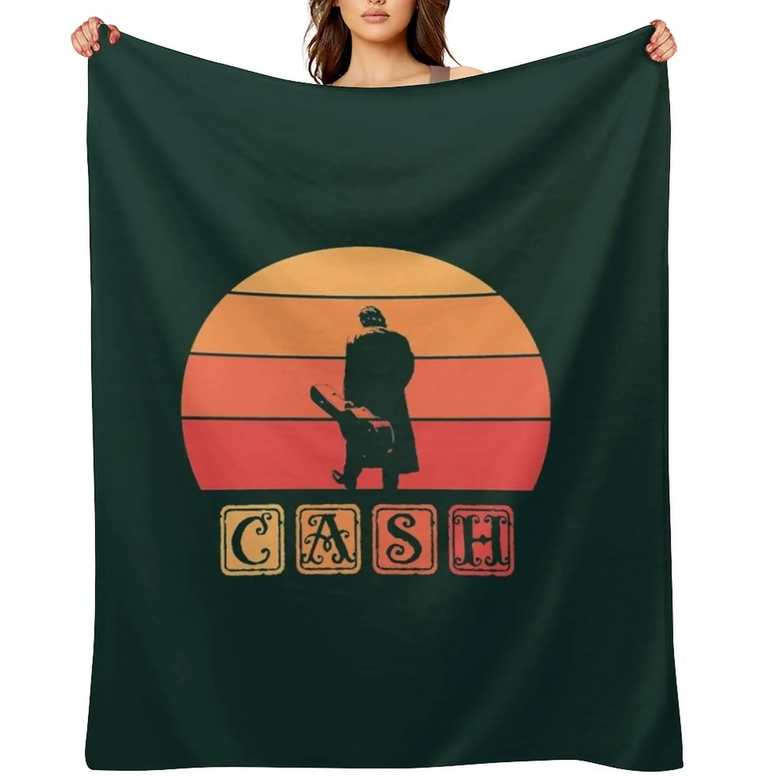 Johnny Cash Retro Art Throw Blanket warm winter valentine gift ideas Quilt Sofa Plaid Thin Blankets