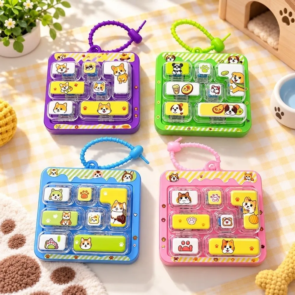 Cartoon 7 Keys Keyboard Keychain Mirror Design Animals Fingertip Button Keyring Pressable Keys Creative Sensory Clicker