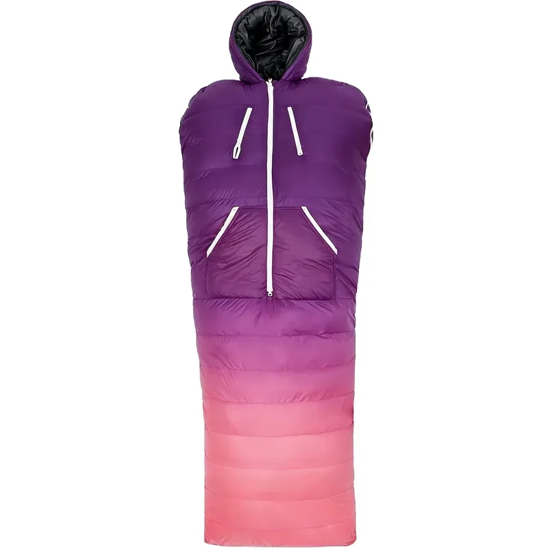 Waterproof Lightweight Warm Down Sleeping Bag Hands Free Human Shape Portable for Camping Hiking Adventure