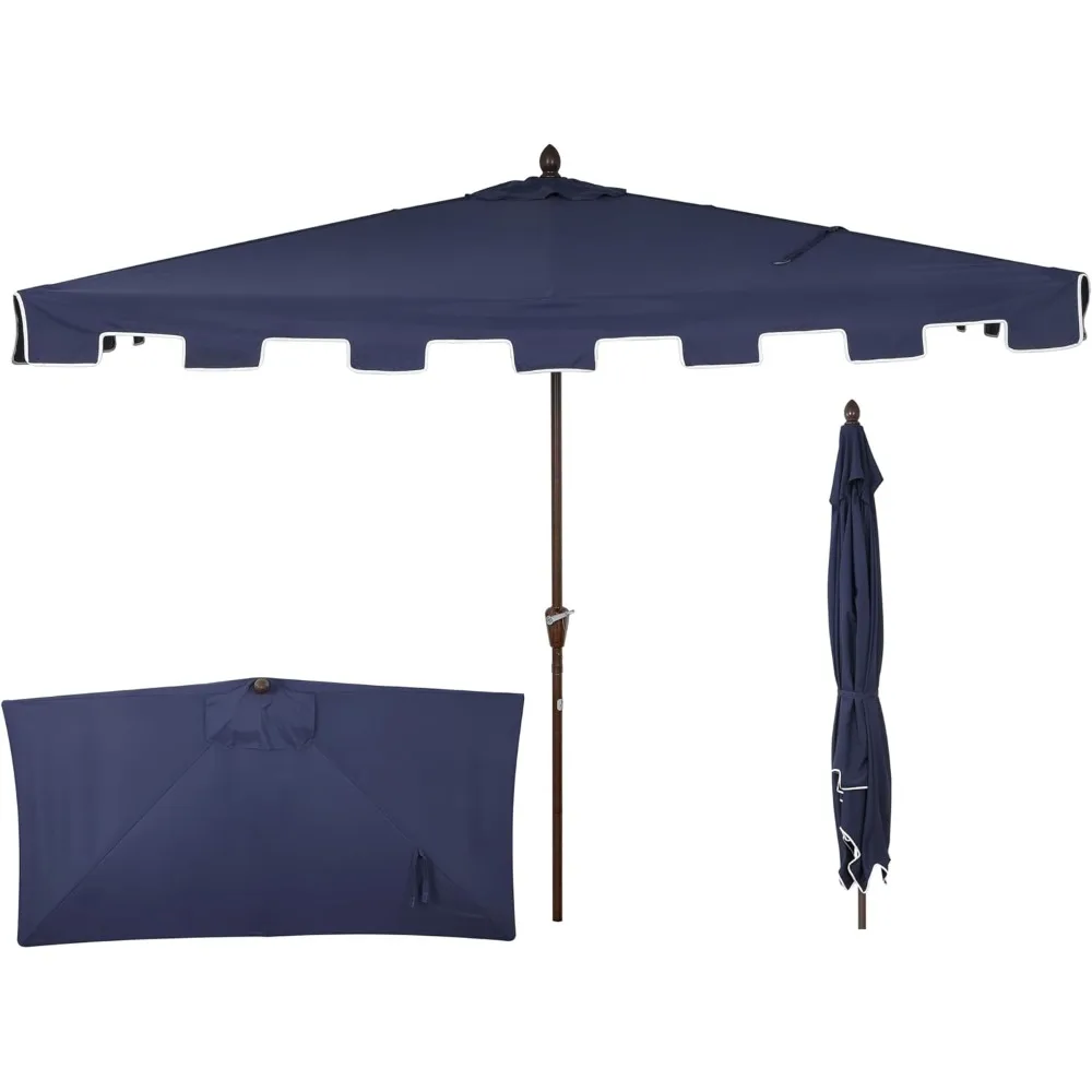 

Half Umbrella UMB1200C Sidney 9 ft. Classic MidCentury Rectangular Market Patio with Crank, Wind Vent and UV Protection in Navy