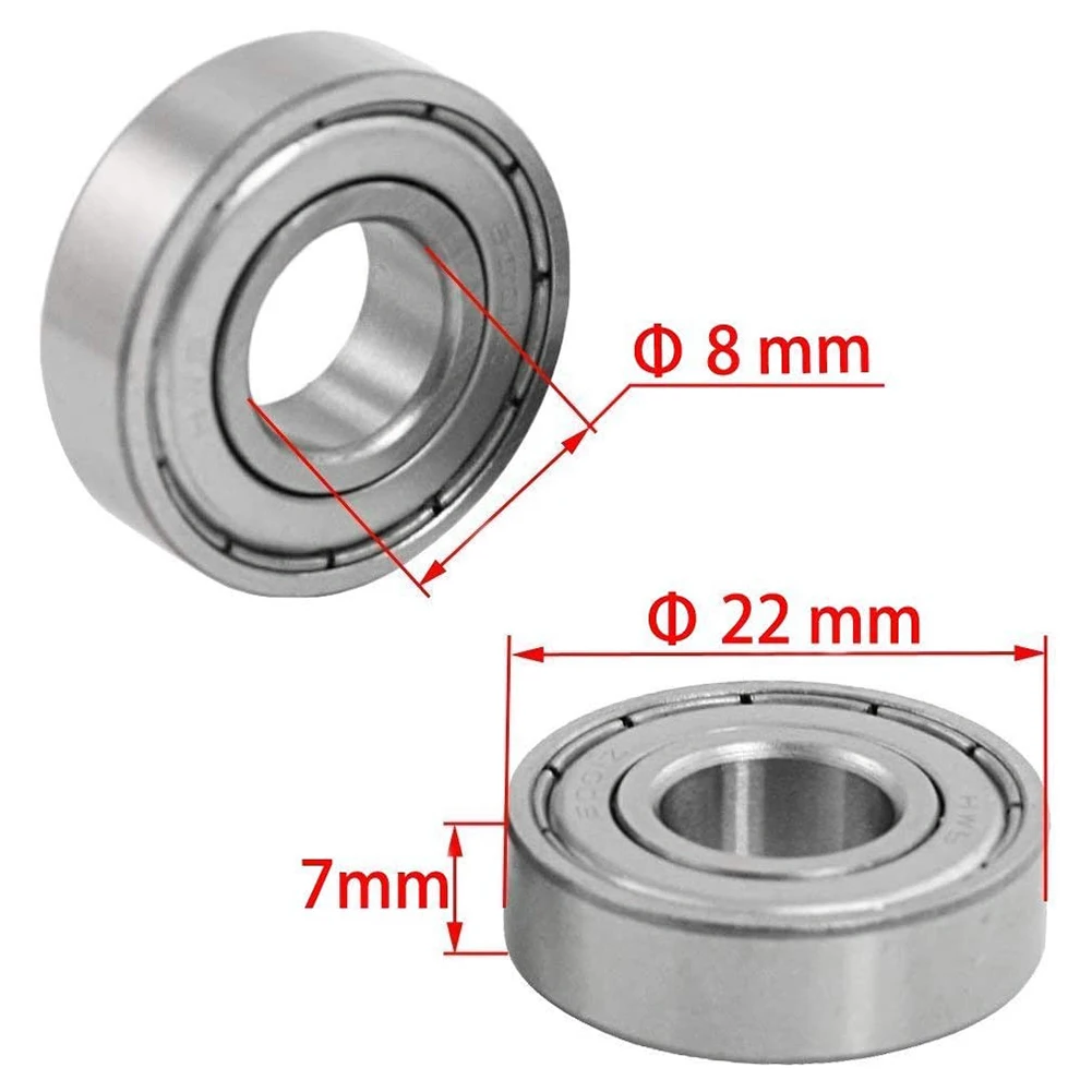 100-10 pezzi 608ZZ cuscinetto a sfere a gola profonda 8*22*7/8x22x7 MM doppia schermatura in miniatura in acciaio ad alto tenore di carbonio singola fila 608ZZ ABEC-7