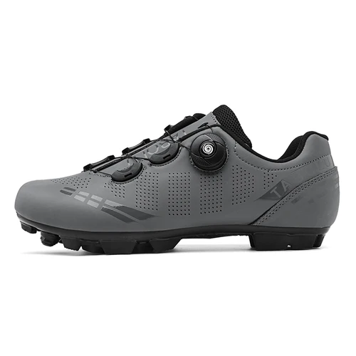 Imagen 2 del producto Zapatos de ciclismo MTB con tacos para hombre, tacos para ruta, zapatillas planas de velocidad para bicicleta de carretera, calzado para ciclismo de montaña Spd para mujer