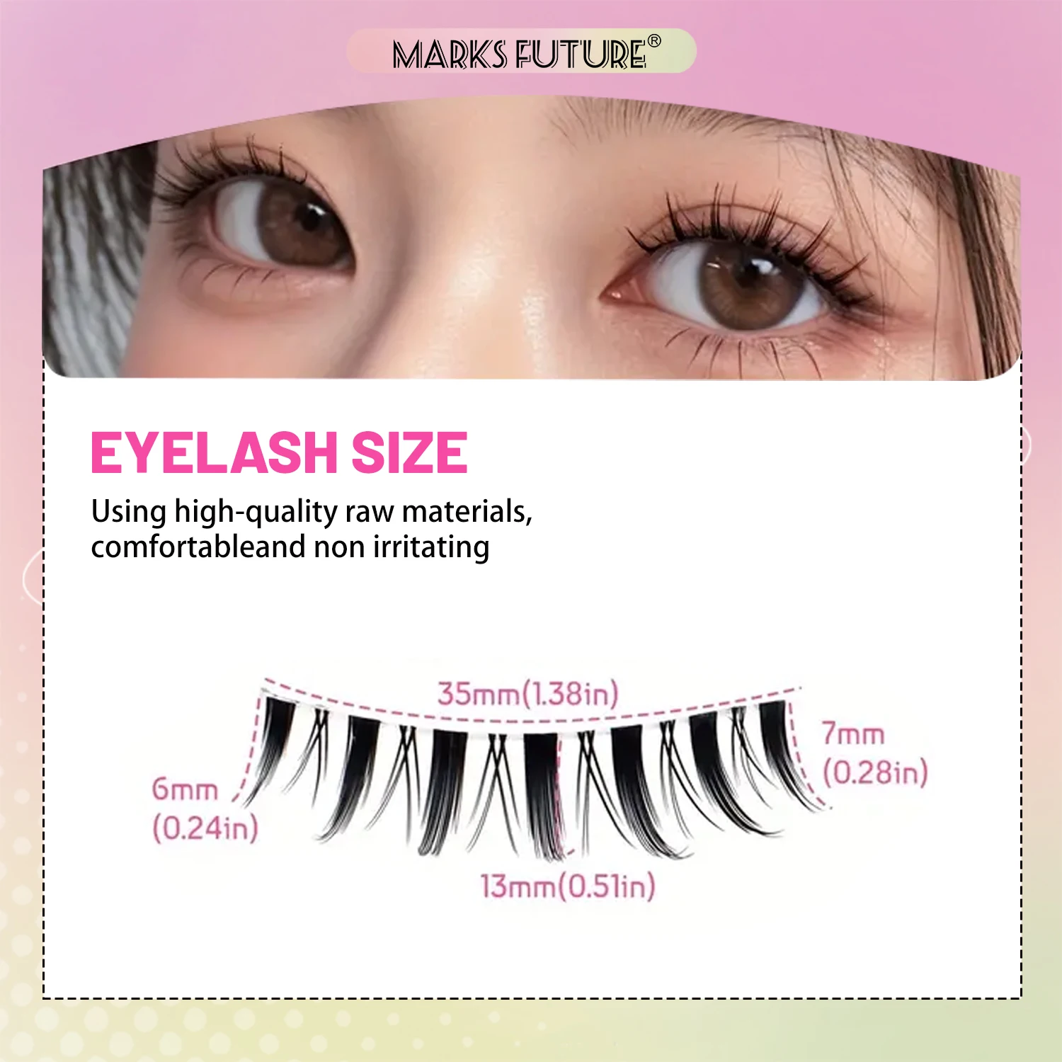 Sztuczne rzęsy Manga Lashes Cat Eye Lashes Spiked Lashes C Curl Lashes Wispy Natural Look Clear Band 10Pairs Pack