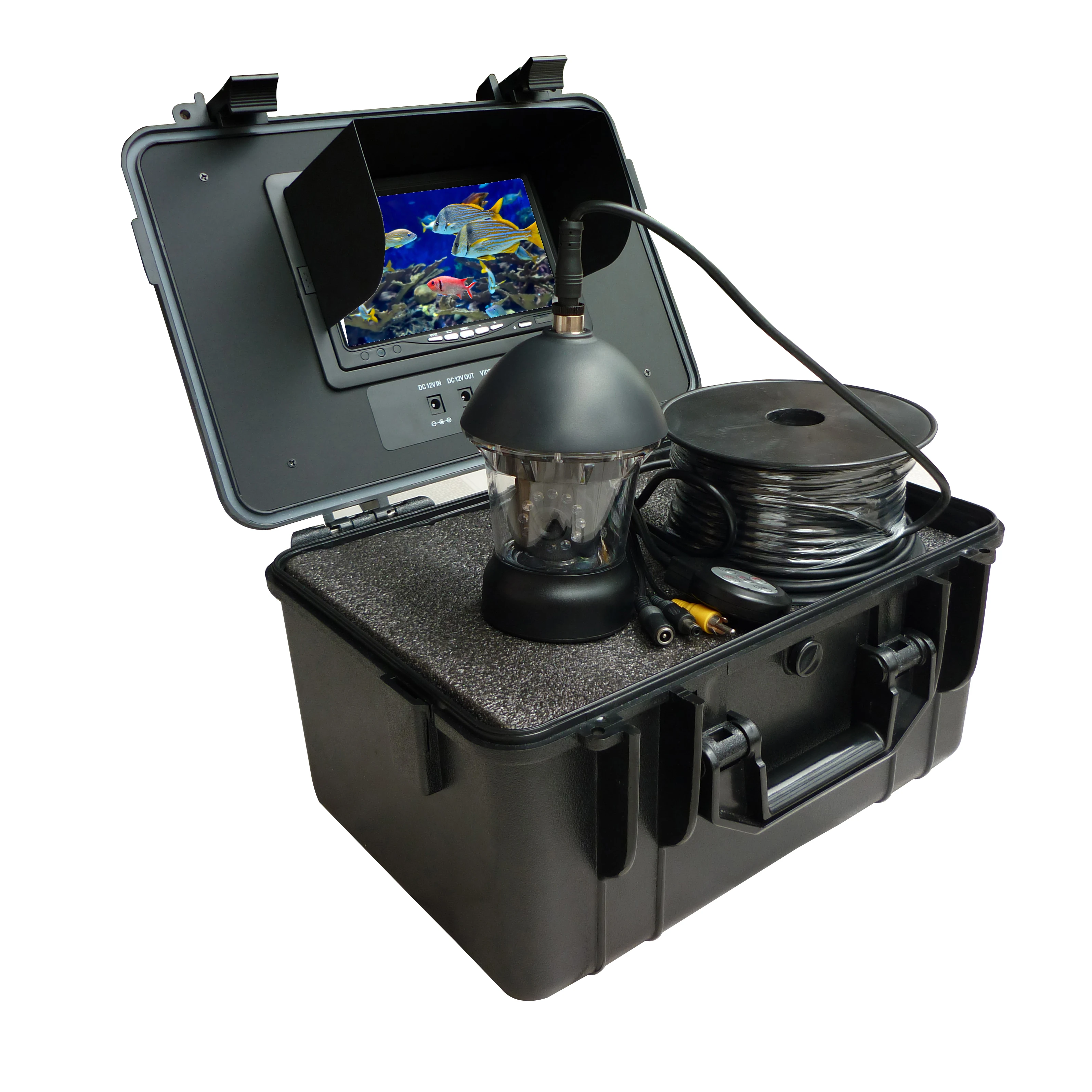 

Underwater Fishing Camera Kit With 20Meters Depth 360 Rotative Camera 7Inch Monitor With Hard Plastics Case