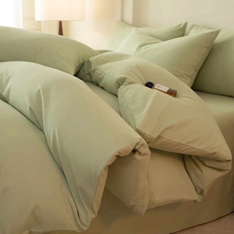 100%Cotton Pure Color Duvet Cover Single/Queen/King Size housse de couette 220x240 Thick Comforter Cover funda nórdica cama 90