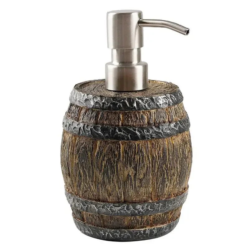 Vintage Soap Dispenser 400ml Barrel-Shaped Shower Gel Bottle Bottle Lotion Storage Hand Lotion Bathroom Accessory